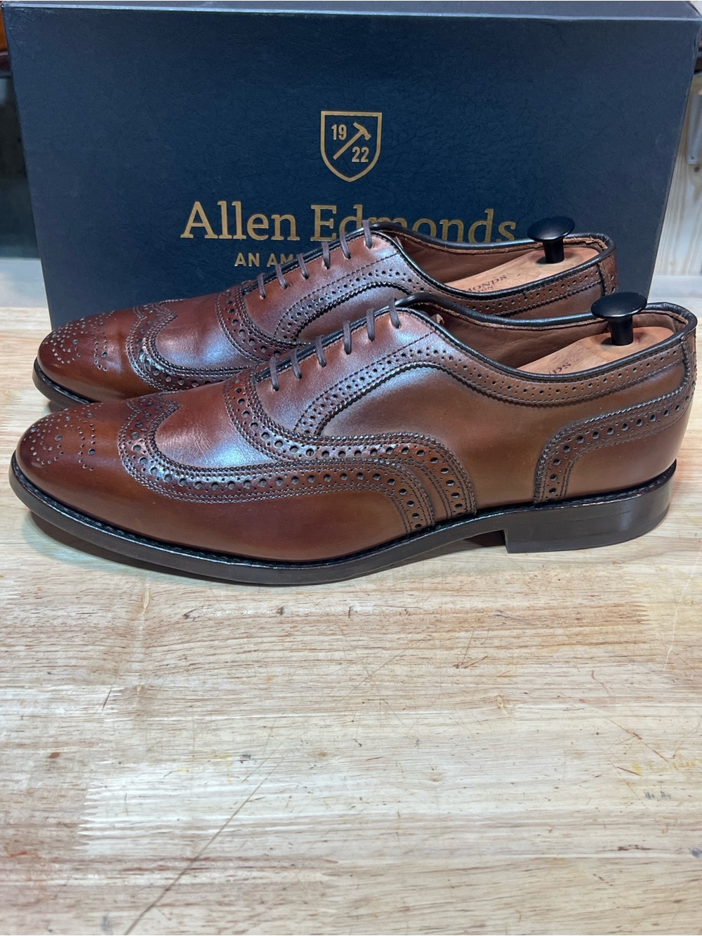 Allen Edmonds McAllister Men’s Leather Wingtip Oxfords New Heels Sz 11.5D 🇺🇸